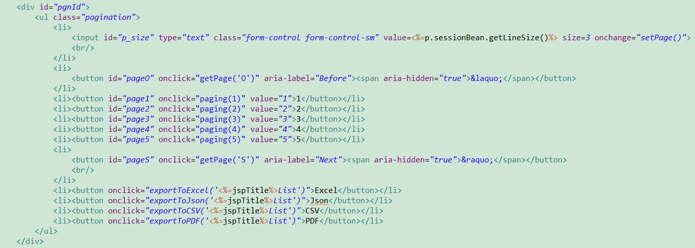 Sayfalandırma butonları
